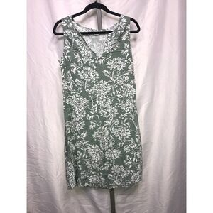 GAP Womens Green Floral Sleeveless V Neck Shift Dress Size S